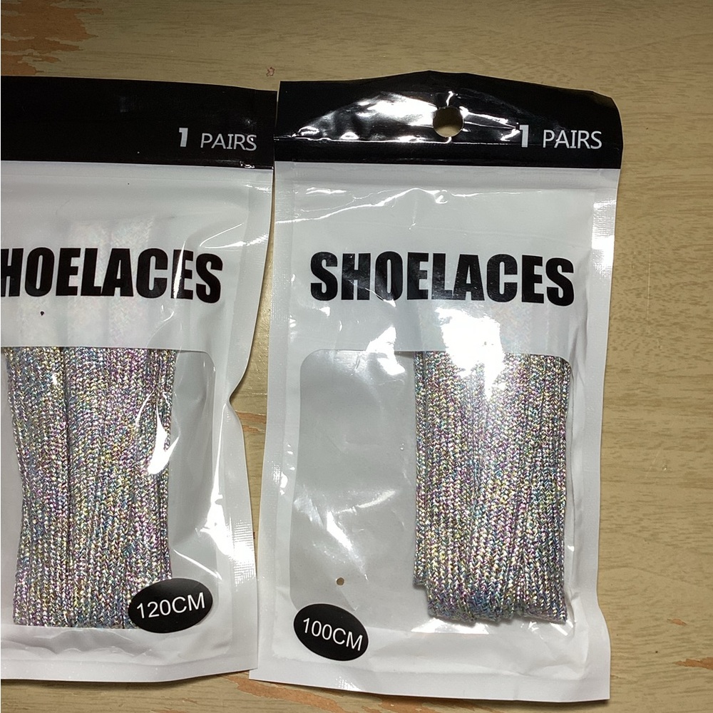 Light Multicolored Glitter Shoelaces** Unisex***
